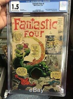 1961 Fantastic Four #1 1st App Origin Marvel KEY CGC 1.5 Silver Age Lee Kirby 1
