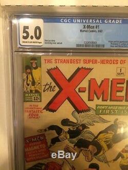 1963 X-Men #1 CGC 5.0 1st App of Magneto Mutants Professor X KEY MARVEL COMICS