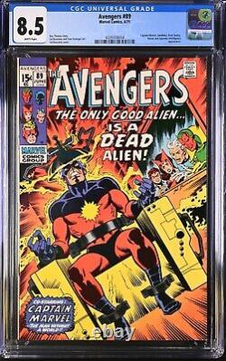 1971 Avengers 89 CGC 8.5 Captain Marvel Electric Chair Cover