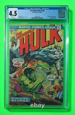 1974 Incredible Hulk 180 CGC 4.5, 1st Wolverine Cameo Bronze Age Marvel Comics