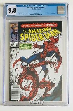 (1992) AMAZING SPIDERMAN #361 CGC 9.8 1st CARNAGE RARE NEWSSTAND EDITION COVER