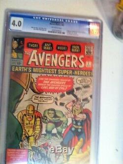 AVENGERS #1 CGC 4.0 KEY (1st appearance of Avengers & Origin) Sep. 1963 Marvel