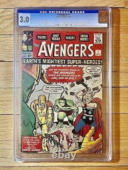 AVENGERS #1 (Origin & 1st appearance of team) CGC 3.0 GD/VG Marvel Comics 1963
