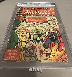 AVENGERS #1 (Origin & 1st appearance of team) CGC 3.0 GD/VG Marvel Comics 1963