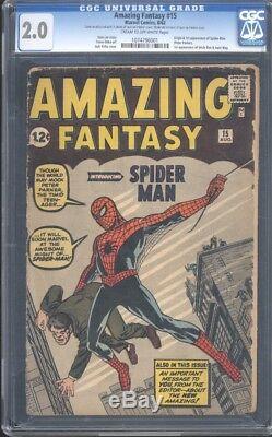 Amazing Fantasy 15 CGC 2.0 1st Spider-man Appearance Silver Marvel Key IGKC L@@K