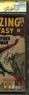 Amazing Fantasy #15 CGC 2.5 GD+ SS STAN LEE Origin 1st Spider-Man Peter Parker