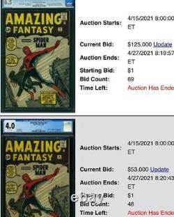 Amazing Fantasy 15 CGC 7.5 Presents like an 8.5 1st Appearance 3754186001