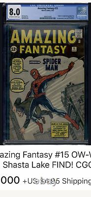 Amazing Fantasy #15 CGC 8.0 Marvel Not Cream 1962 Origin & 1st app Spider-Man