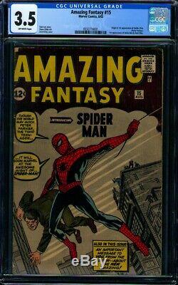 Amazing Fantasy #15 CGC VG- 3.5 with offwhite pages