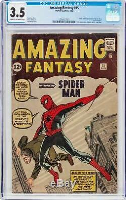 Amazing Fantasy #15 Cgc 3.5 Origin & 1st Appearance Of Spider-man #1295027001