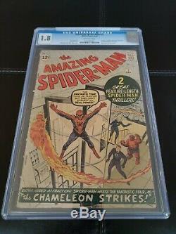 Amazing Spider-Man #1 1963 CGC Graded 1.8 Origin Retold unrestored Lee Ditko