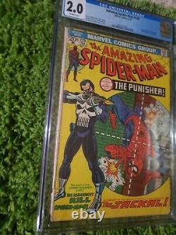 Amazing Spider-Man #129 CGC 2.0 1974 1st app. Punisher, Jackal. OW Pages