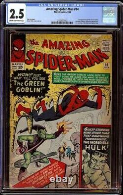 Amazing Spider-Man # 14 CGC 2.5 CRMOW (Marvel, 1964) 1st appearance Green Goblin