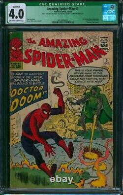 Amazing Spider-Man #5? CGC 4.0 Qualified? 1st DOCTOR DOOM outside FF! 1963