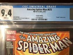 Amazing Spider-Man #678 CGC 9.4 Venom Variant 3/12 Joe Quinones Cover