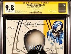 Amazing Spider-man #1 Cgc Ss 9.8 Clayton Crain Variant + Venom Original Remark