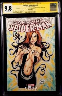 Amazing Spider-man #1 Cgc Ss 9.8 Greg Land Original Art Sketch Venom Carnage Mj