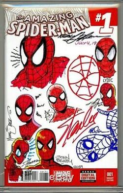 Amazing Spider-man #1 Cgc Ss 9.8 Signed & Sketched By Stan Lee & 8 Legends Rare