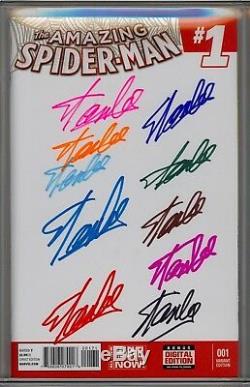 Amazing Spider-man #1 Cgc Ss 9.8 Stan Lee Signed 11x In Colored Sharpies 1/1