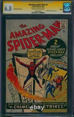 Amazing Spider-man #1 Golden Record Reprint? Cgc 6.5 Signed Stan Lee? Grr 1966