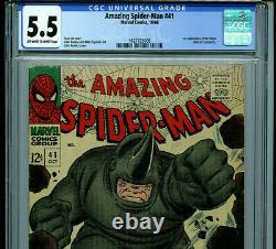 Amazing Spider-man #41 CGC 5.5 1966 1st Rhino Silver Age Marvel Amricons K30