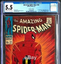 Amazing Spider-man #50 (1967) Cgc 5.5 Scarce Uk Price Variant! 1st Kingpin