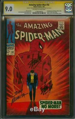 Amazing Spider-man 50 Cgc 9.0 3x Ss John Romita Sr And Signed Twice By Stan Lee