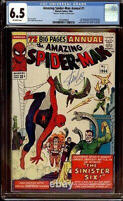 Amazing Spider-man Annual 1 CGC 6.5 Stan Lee Sig 1st Sinister Six