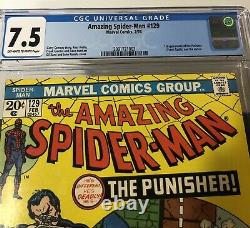 Amazing Spiderman #129 1st Appearance Punisher Cgc Grade 7.5 Marvel 1974