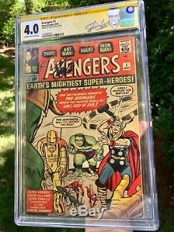 Avengers #1 1963 CGC 4.0 SS Signed Stan Lee HOT KEY Comic Book