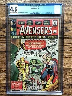 Avengers #1 1963 CGC 4.5 HOT MEGA KEY Comic Book OWithW pages