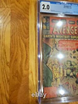 Avengers 1 CGC 2.0 1st Avengers 1963 KEY! NEW MOVIE! HTF! IRONMAN HULK
