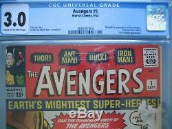 Avengers #1 CGC 3.0 Marvel 1963 Origin & 1st app Avengers (Hulk Thor Iron Man)