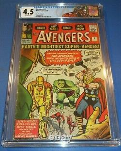 Avengers #1 CGC 4.5 Marvel 1963 1st Appearance! UK! RARE! Thor! Hulk! K10 201 cm