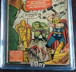Avengers #1 (origin + Hulk Thor Iron Man Ant Man) Mega Key Issue Cgc 4.5 Nice