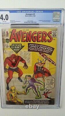 Avengers #2 Cgc 4.0 Marvel 1963 White Pages