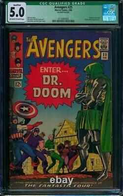 Avengers #25? CGC 5.0 Qualified? DOCTOR DOOM Appearance! Dr Marvel Comic 1966