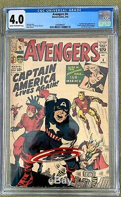 Avengers #4 (1964) CGC 4.0 - 1st Silver Age Captain America (Steve Rogers)