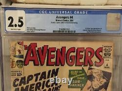 Avengers #4 CGC 2.5 First Silver Age Appearance of Captain America Marvel 1964