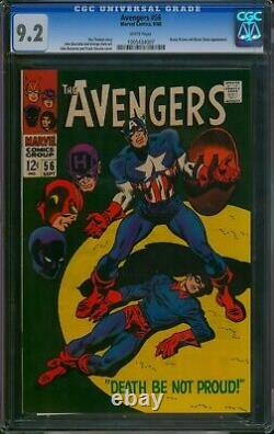 Avengers #56? CGC 9.2 WHITE PGs? Bucky Barnes Baron Zemo Marvel Comic 1968