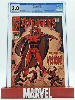Avengers #57 1968 CGC 3.0 Cream Off-White Pages 1st App Silver Age Vision Comic