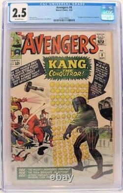 Avengers #8, CGC 2.5 Marvel, 1st App & Origin of Kang Silver Age