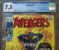 Avengers #87 CGC 7.5, Marvel Comics, Origin of Black Panther (1971)
