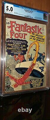 CGC 5.0 Fantastic Four # 3. 1st Appearance Fantastic Four costumes & Miracle Man