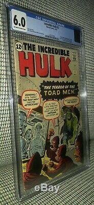 CGC 6.0 Incredible Hulk # 2 OW- White pages 1st Appearance Green Hulk & Toad Men