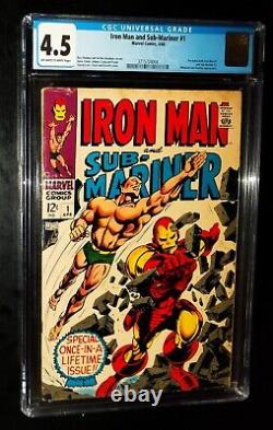 CGC IRON MAN AND SUB-MARINER #1 1968 Marvel Comics CGC 4.5 VG+ Key Issue