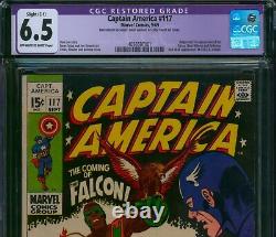Captain America #117? CGC 6.5 Restored? 2nd App of FALCON! Marvel Comic 1969