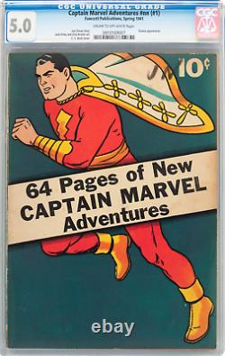 Captain Marvel Adventures #nn (#1) Shazam Highest Graded Fawcett 1941 CGC 5.0