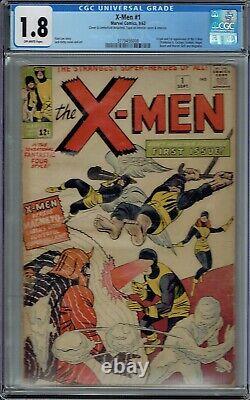 Cgc 1.8 X-men #1 Origin & 1st Appearance 1963 Off-white Pages