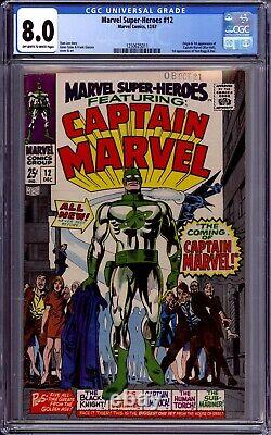 Cgc Marvel Super-heroes # 12 1st Captain Marvel 1968 Vf 8.0